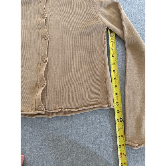 ASOS Design Neutral Ribbed Button Front Cardigan – Size Small (US 4) - Picture 6 of 7